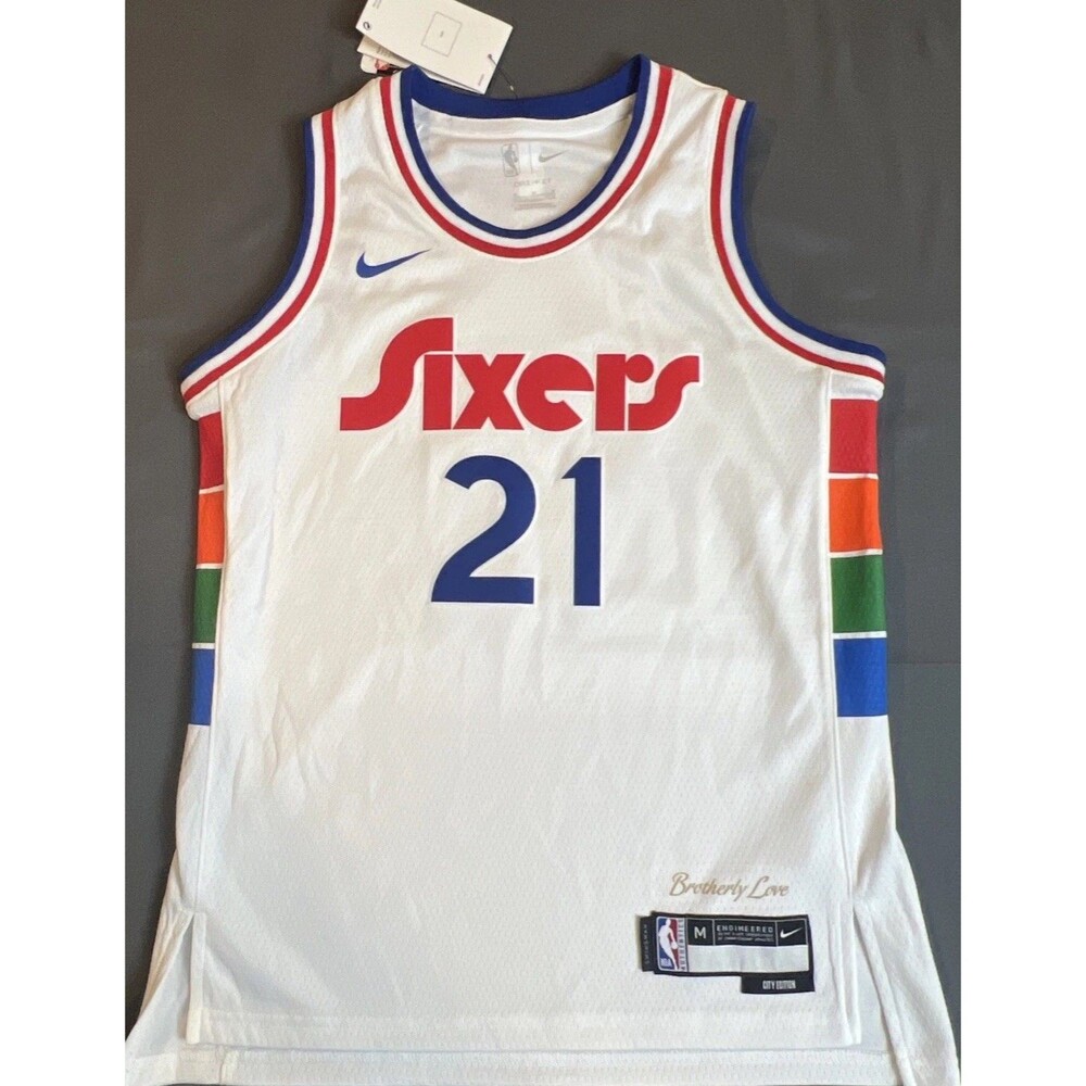 Nike Dri-Fit Joel Embiid Brotherly Love City Edition Kid’s Jersey Medium NWT